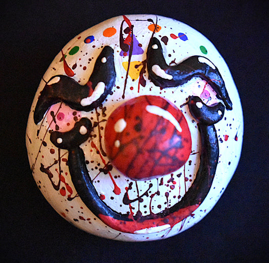 Splattered clown magnet